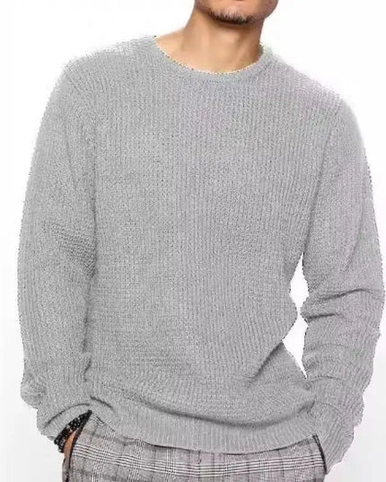 Men's Knitted Loose Fit Hollow-Out Sweater Top