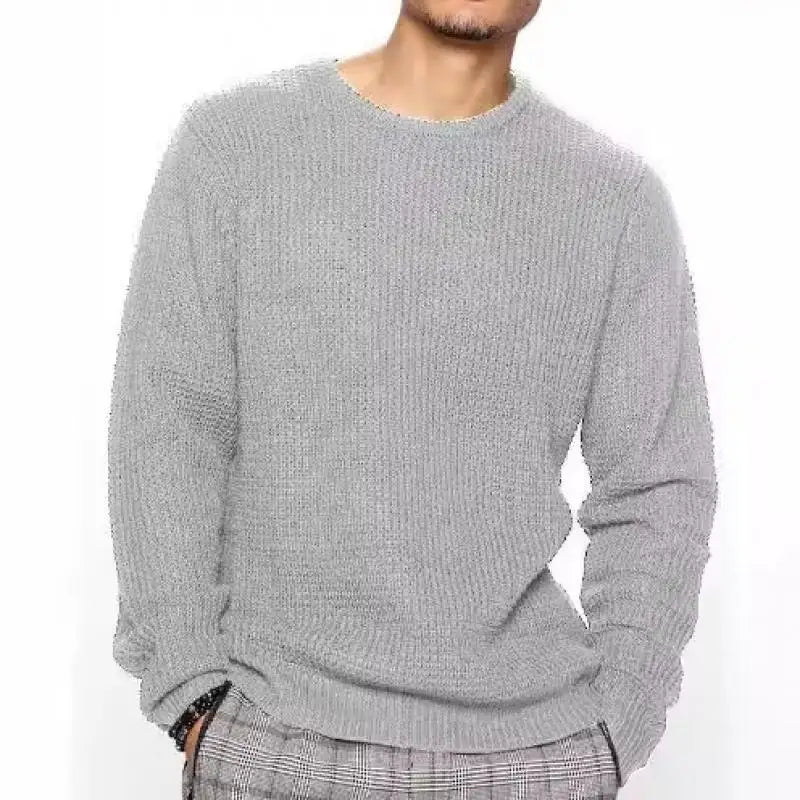 Men's Knitted Loose Fit Hollow-Out Sweater Top