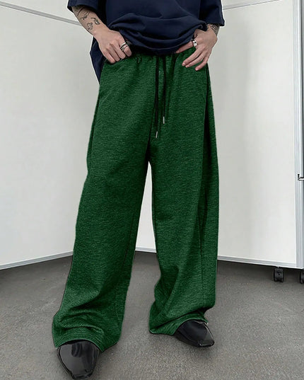 Unisex Wide Leg Sweatpants with Elastic Waist and Drawstring