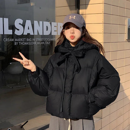 Women's Hooded Casual Loose Fit Cotton-Padded Jacket