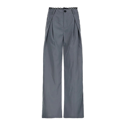 Women's Long Lace Loose Casual Straight Pants