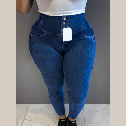 High Waist Light Wash Skinny Jeans for Women - Stretch Pencil Pants for a Slim Fit