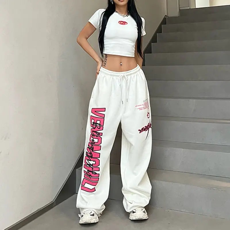 Women's High Waist Drawstring Loose Fit Elastic Sweatpants