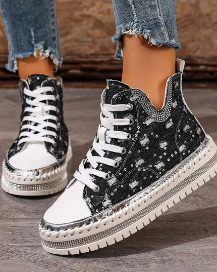 Women's Breathable High-Top Canvas Sneakers