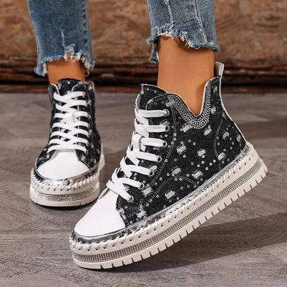 Women's Breathable High-Top Canvas Sneakers