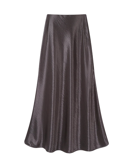 Elegant Loose High-Waisted Satin Skirt for Women