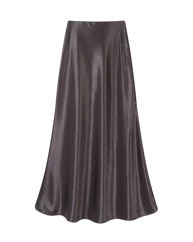 Elegant Loose High-Waisted Satin Skirt for Women