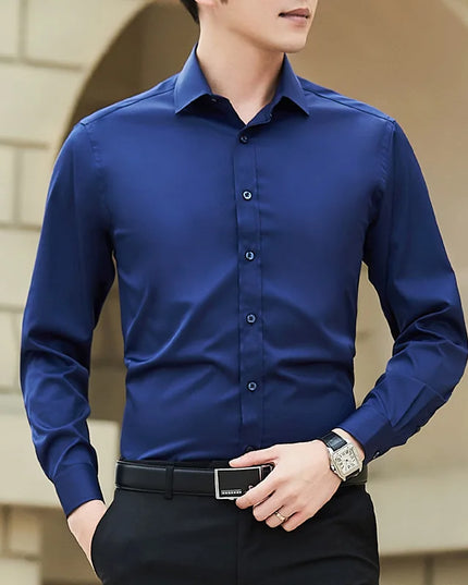 Men's Classic Slim Fit Long Sleeve White Shirt