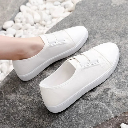Lady's Classic Round Toe Canvas Lace-Up Sneakers - Comfortable & Stylish Women's Casual Shoes
