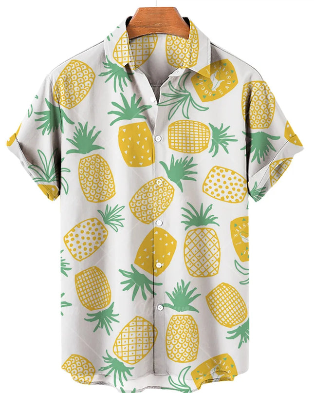 Men's T-Shirt with a Variety of Fruit and Animated Print