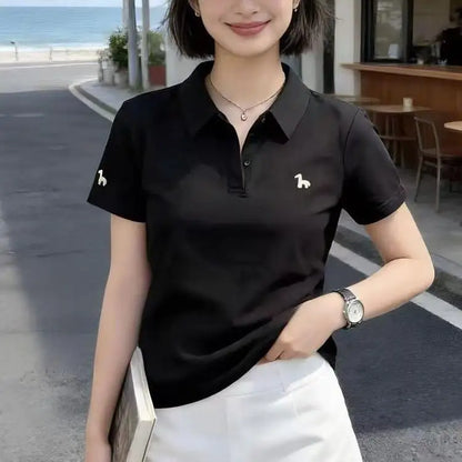 Women's Short-Sleeved Cotton Polo T-Shirt