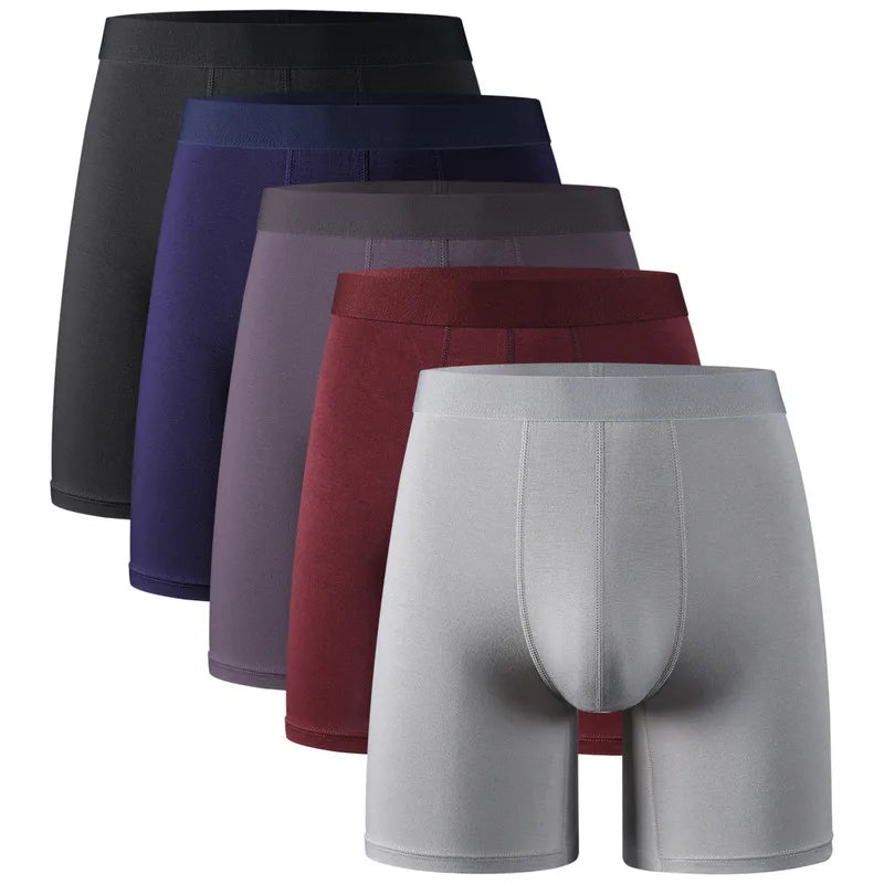 Men's Long Leg Boxer Briefs Multipack - 95% Bamboo Fiber & 5% Spandex