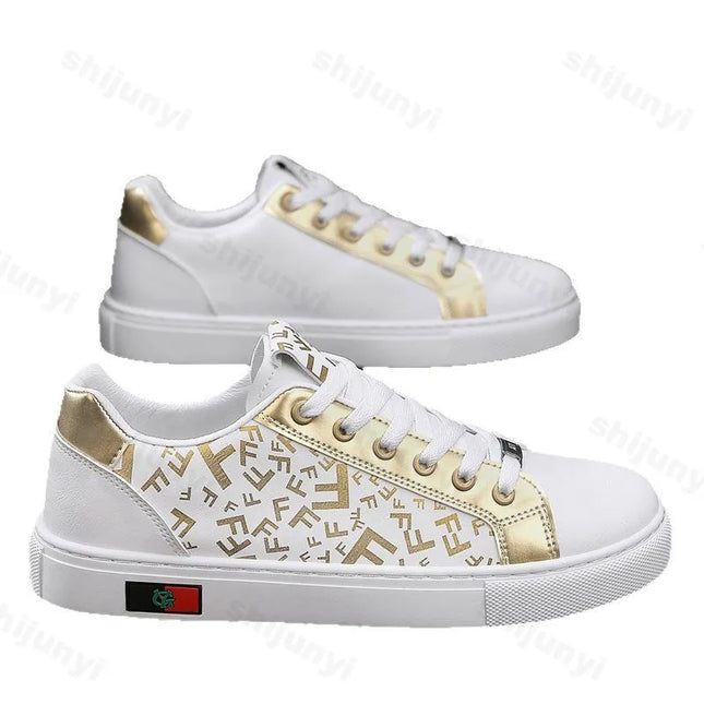 Men's Faux Leather Lace-Up Sneakers