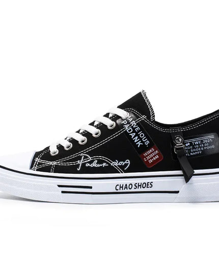 Men's Graffiti-Print Canvas Lace-Up Sneakers