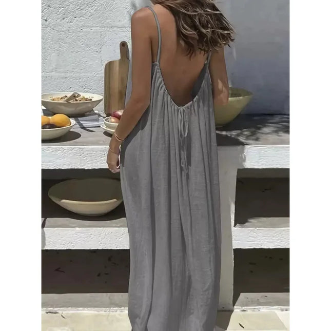 Women's Strapless Backless Long Loose Fit Maxi Dress