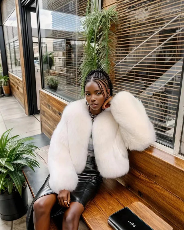 Elegant Women's Classic Faux Fur Jacket