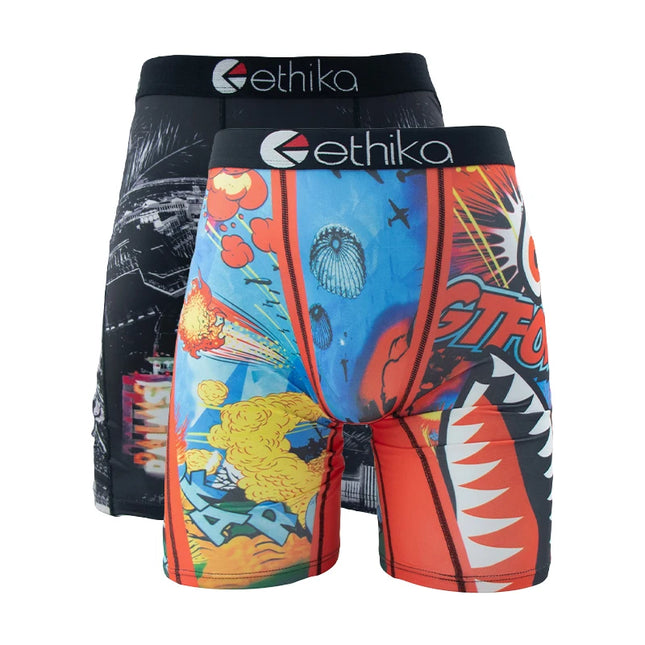 ETHIKA Men's 2-Pack Breathable Boxer Briefs Underwear
