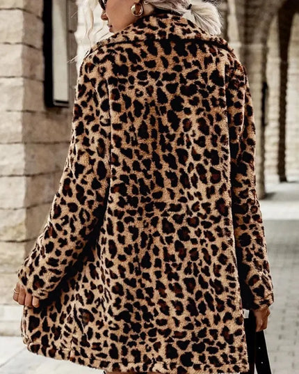 Women's Leopard Print Faux Fur Jacket