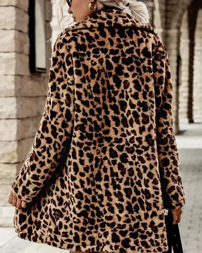 Women's Leopard Print Faux Fur Jacket
