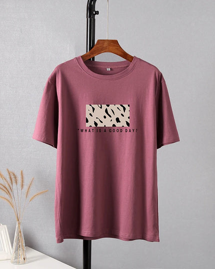 Women’s Oversized Cotton Leopard Print T-Shirt - Hirsionsan Fashion Top