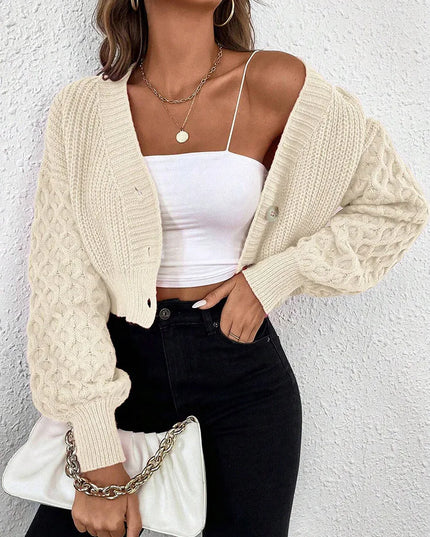 Women's Knitwear Fried Dough Twists Button Cardigan