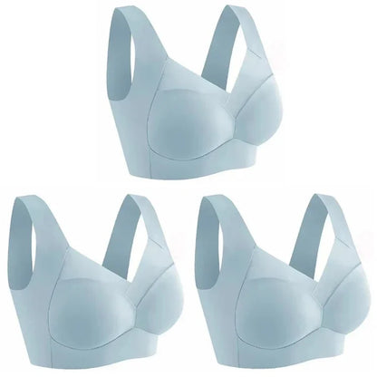 Set of 3 Ice Silk Seamless Sports Bras - Comfortable, Anti-Sagging, No Steel Ring Design