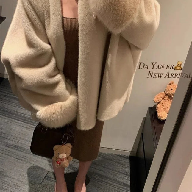 Women's Faux Mink Fur Coat – Thick, Loose Fit, Warm & Stylish Outerwear
