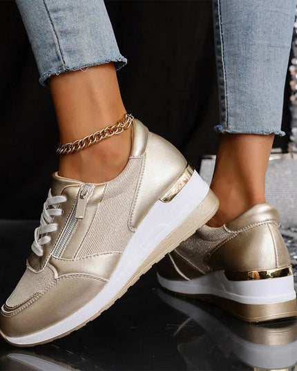 Women's Casual Mesh Breathable Lace-Up Sneakers