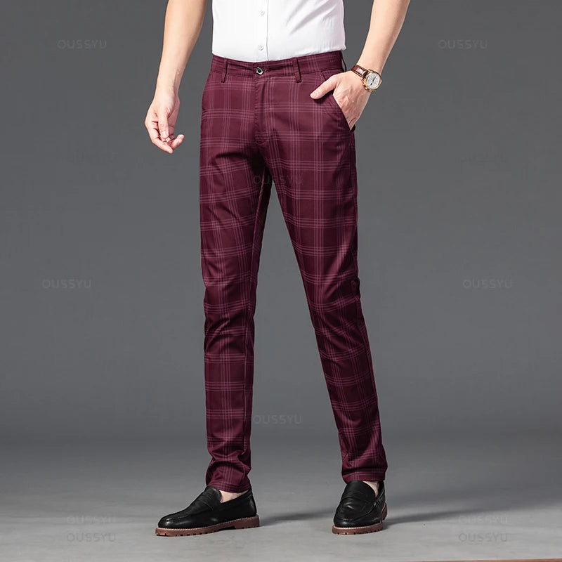 Men's Classic Stripe & Plaid Trousers – Stylish Men's Casual & Formal Pants