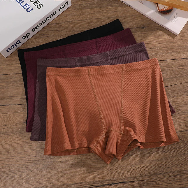 4-Pack Women's Cotton Lace Seamless Boxer Briefs