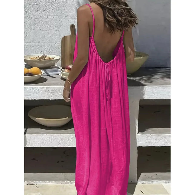 Women's Strapless Backless Long Loose Fit Maxi Dress