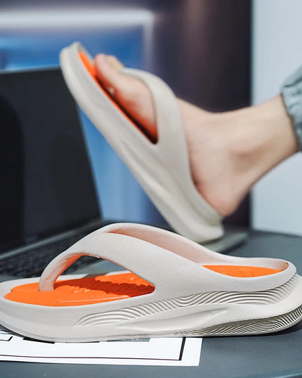 Stylish Men's Height-Increasing Flip-Flops - Comfortable Soft Slippers for Men
