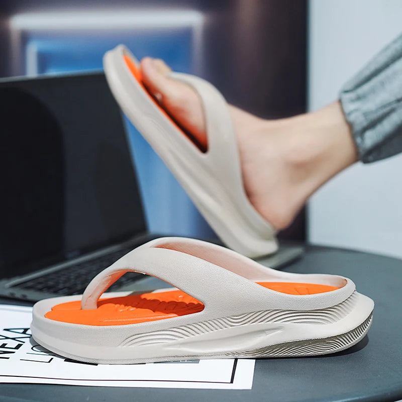 Stylish Men's Height-Increasing Flip-Flops - Comfortable Soft Slippers for Men