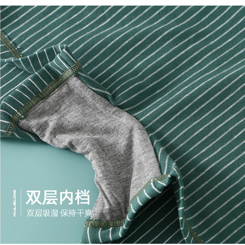 3PCS Women's Cotton Briefs Pack – Soft, Breathable, High Elasticity, Striped Mid-Rise Underwear for Women