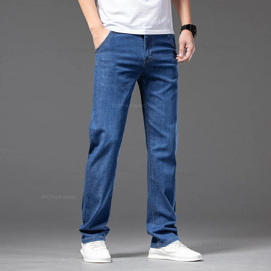 Slim Fit Men's Jeans - Straight Fit Casual Stretch Denim Pants for Men