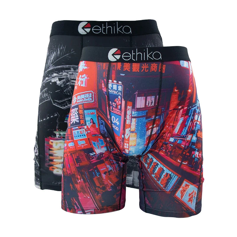 ETHIKA Men's 2-Pack Breathable Boxer Briefs Underwear