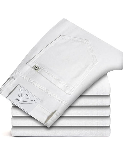 Men's Classic Stretch Straight Trousers - 98% Cotton Comfort Fit