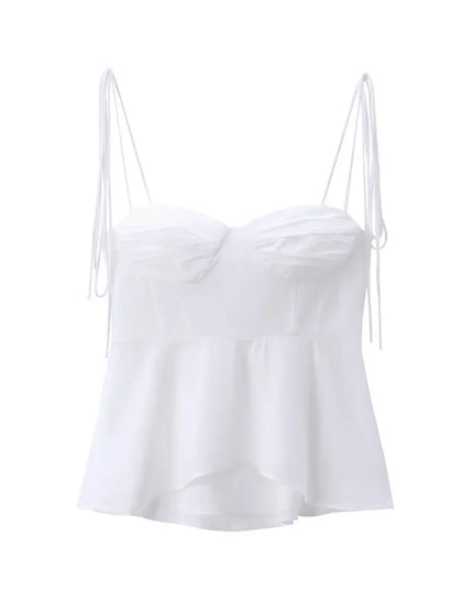 Strappy Ruffle Crop Top for Women - Various Colors