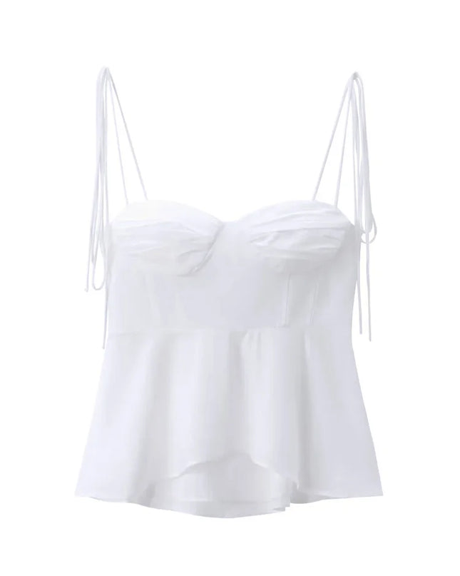 Strappy Ruffle Crop Top for Women - Various Colors
