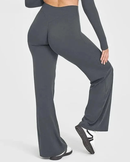 Women's Mid-Waist Straight-Leg Sweat Pants in Soft Butter Fabric