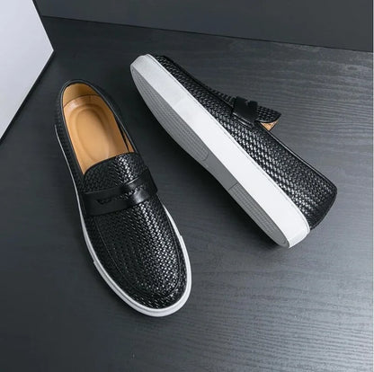 Men's Slip-On Loafers - Casual Faux Leather Shoes