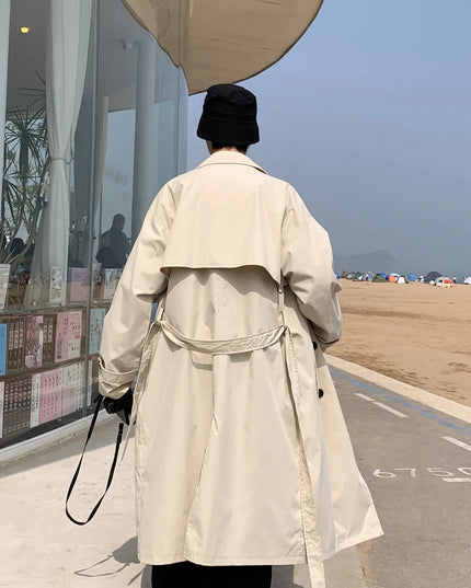 Korean-Inspired Trench Coat for Men - Streetwear Windbreaker Style