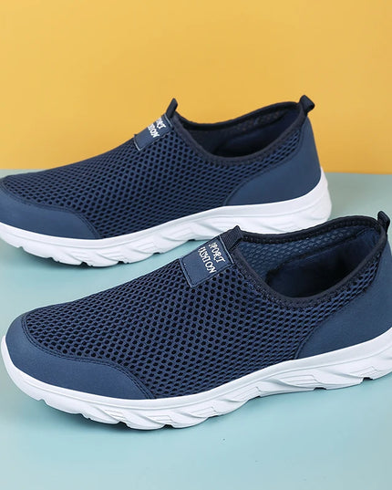 Mens Non-Slip Mesh Breathable Soft and Comfortable Flat-Soled Sneakers