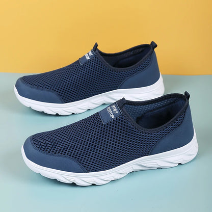 Mens Non-Slip Mesh Breathable Soft and Comfortable Flat-Soled Sneakers