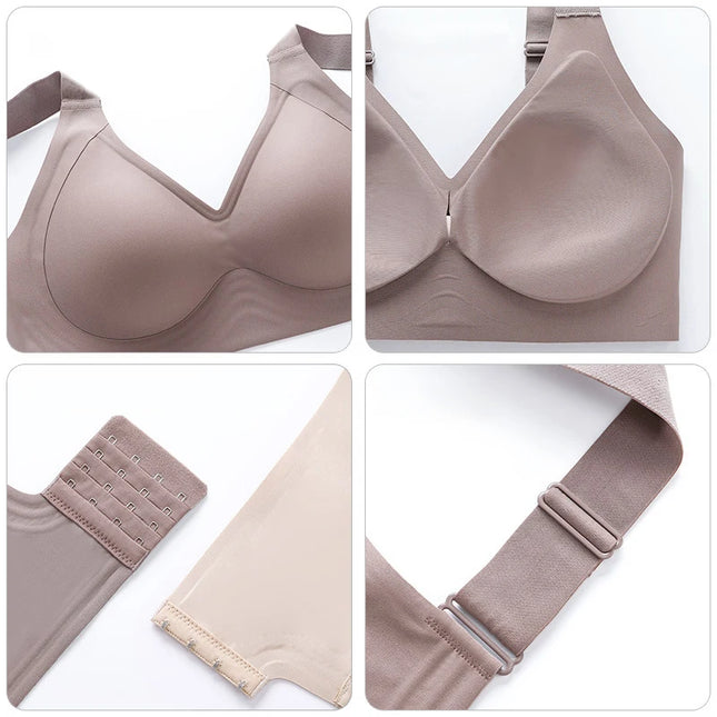 Seamless Wireless Push-Up Bra for Women - Plus Size, Thin Cup