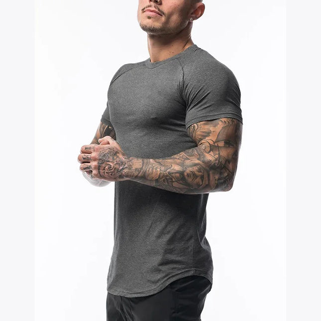 Men's Muscle Fit Short Sleeve T-Shirt - Premium Cotton Fabric - Various Colors