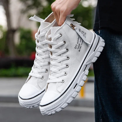 Men's High-Top Canvas Lace-Up Sneakers
