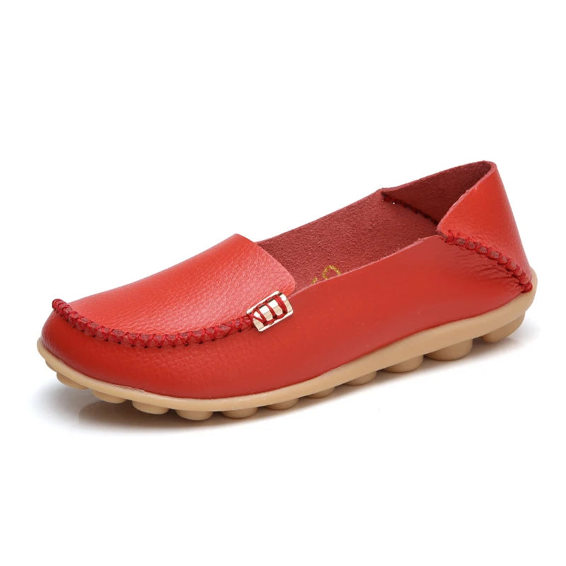 Women's Faux Leather Slip-On Flat Shoes – Comfortable & Stylish Flat Shoes
