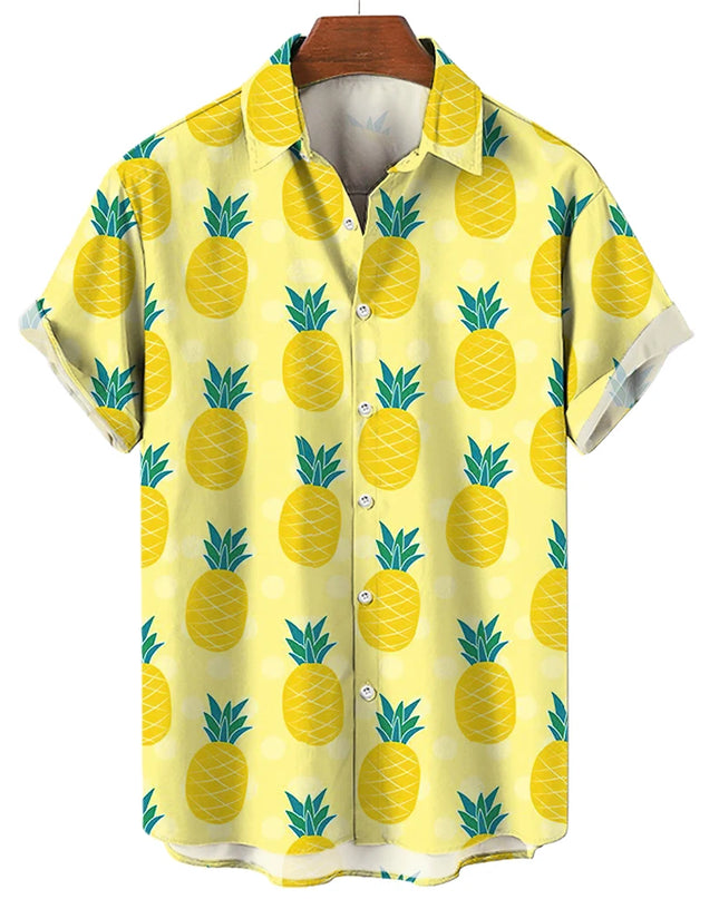 Men's T-Shirt with a Variety of Fruit and Animated Print