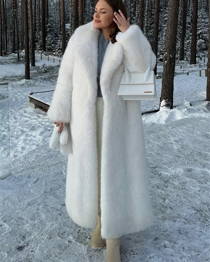 Women's Faux Fur Coat – Luxury Elegant Loose Fit Coat